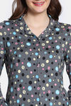 Zivame Zfun Knit Poly Pyjama Set - Iron Gate — thumbnail 5